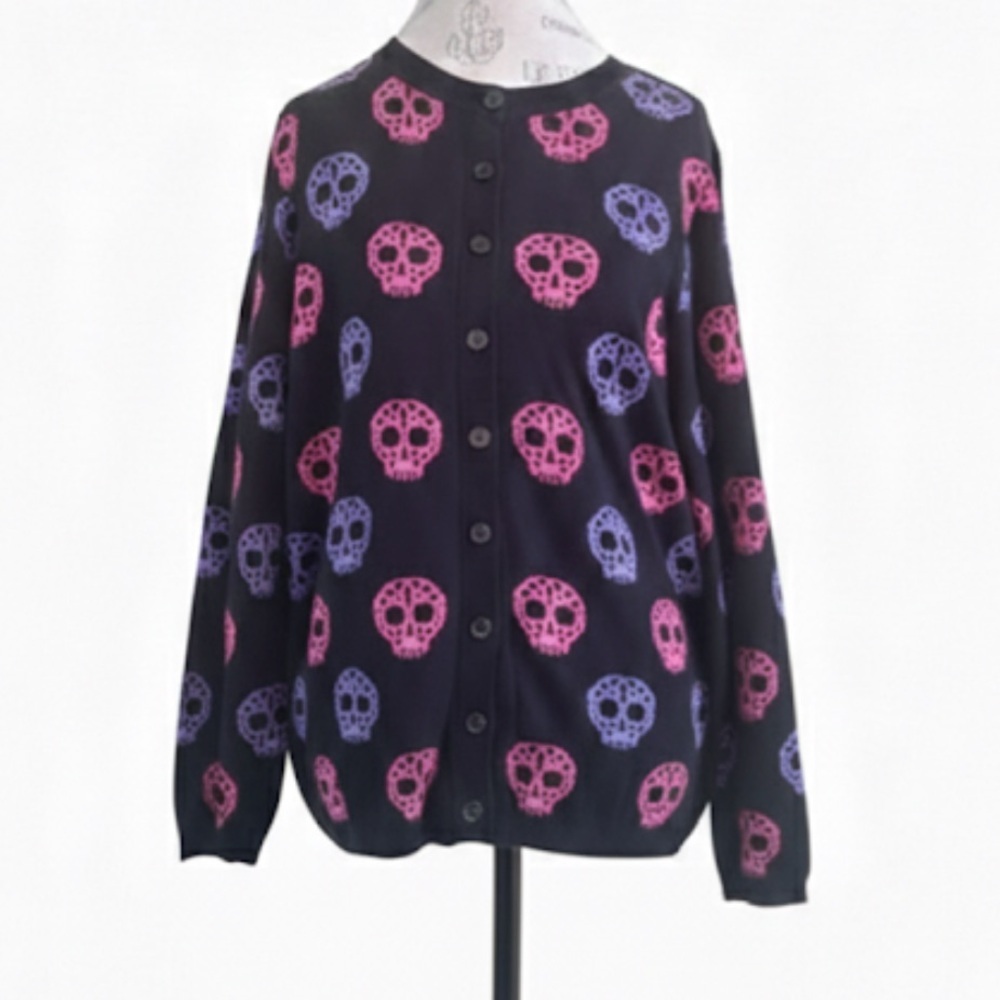 ModCloth "I Want Candy" Skulls Cardigan Sweater Size 1X New With Tag!
